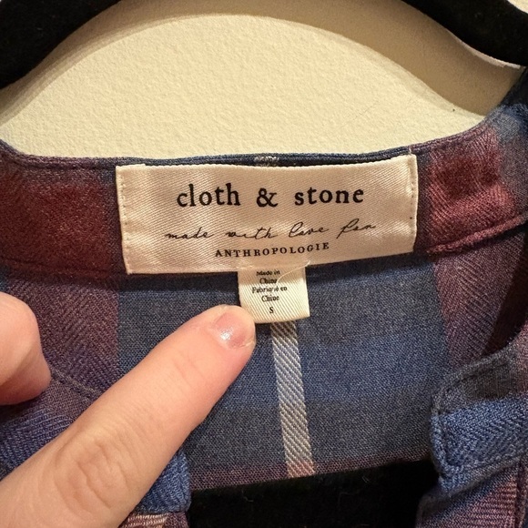 Anthropologie Cloth & Stone Plaid Ruffled Shirtdress Size Small - Picture 5 of 6